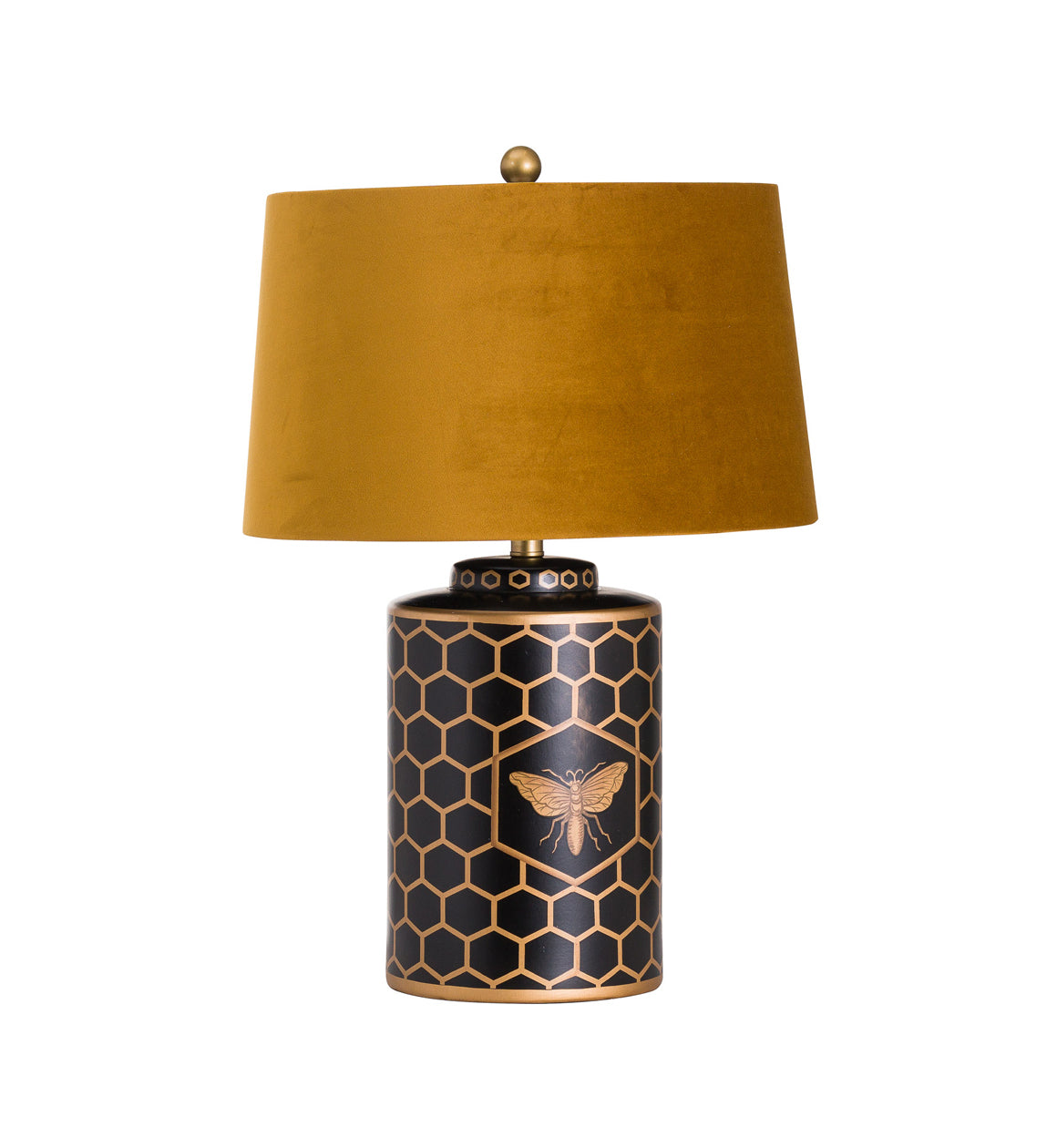 Bee Table Lamp with Mustard Shade