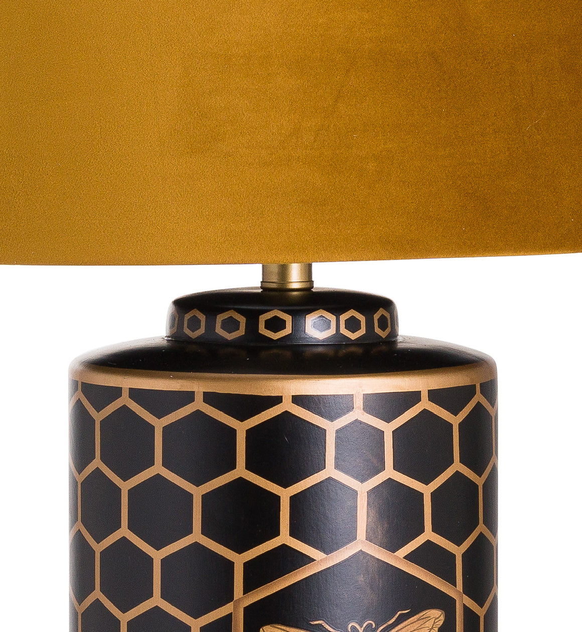 Bee Table Lamp with Mustard Shade