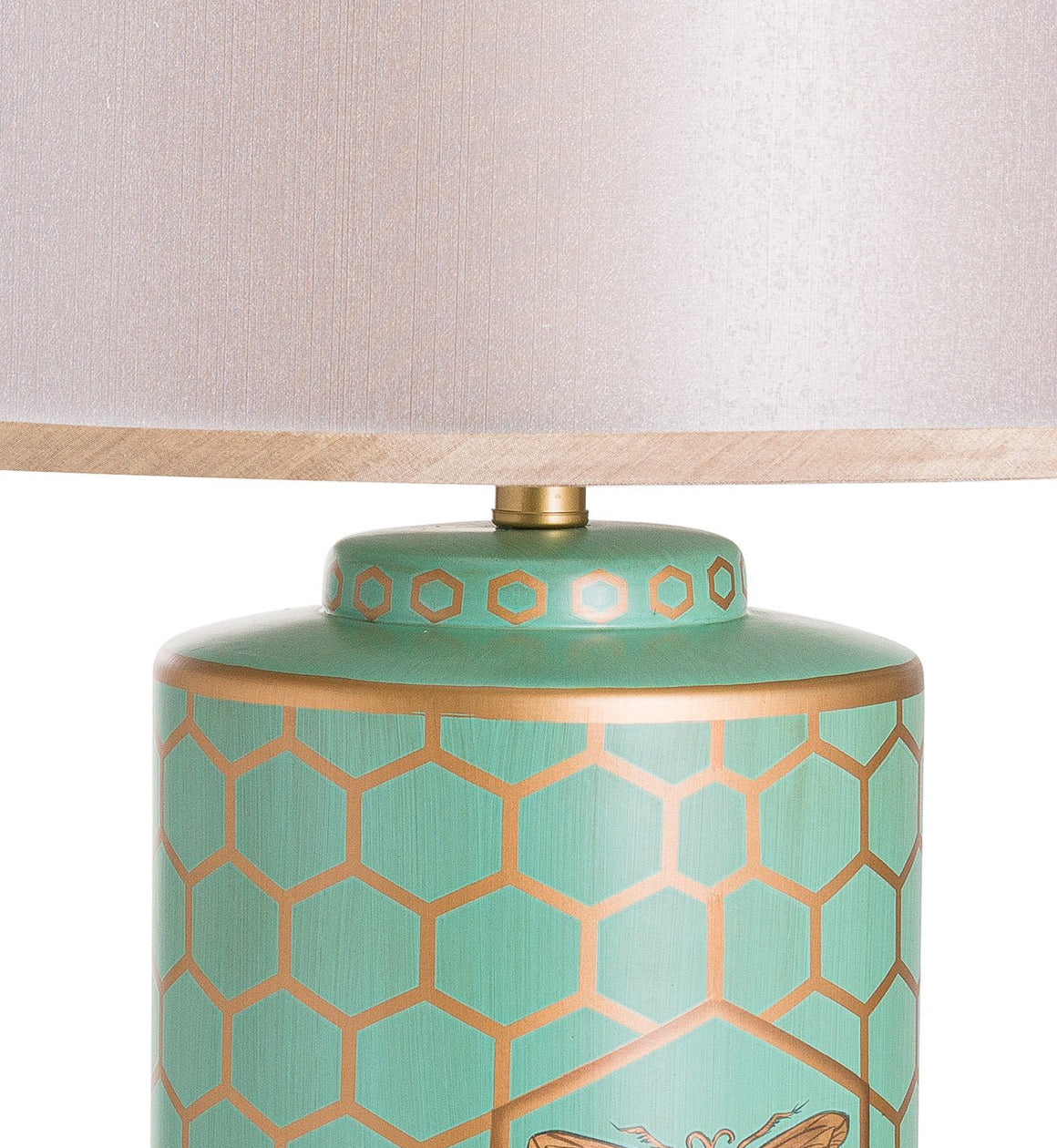 Bee Table Lamp with White Shade