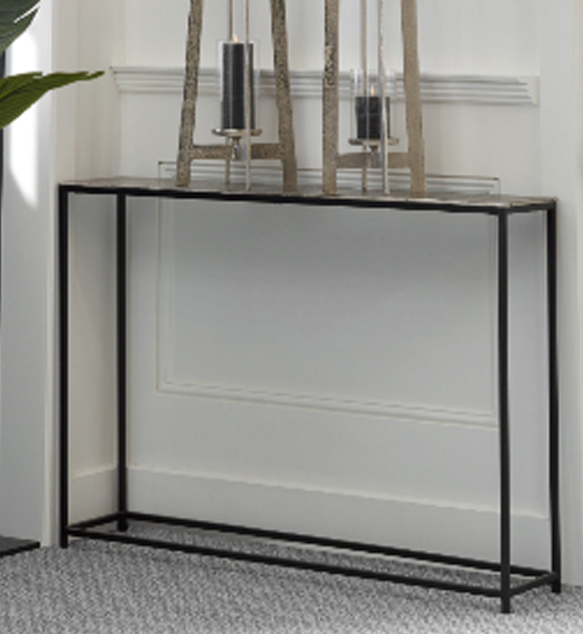 Black and Silver Console Table
