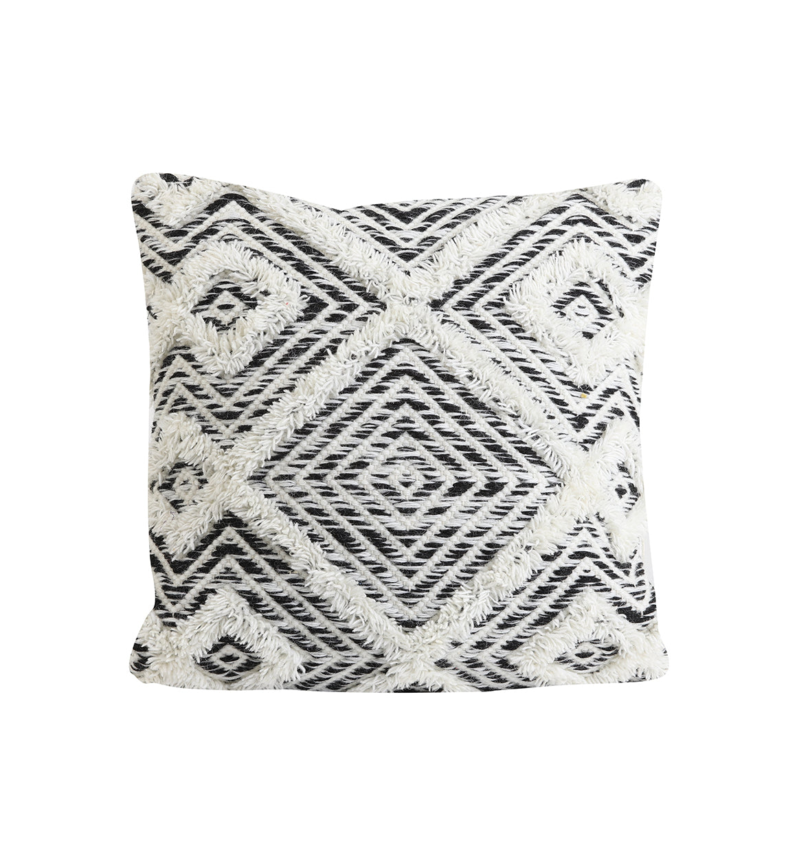 Black & White Textured Diamond Cushion