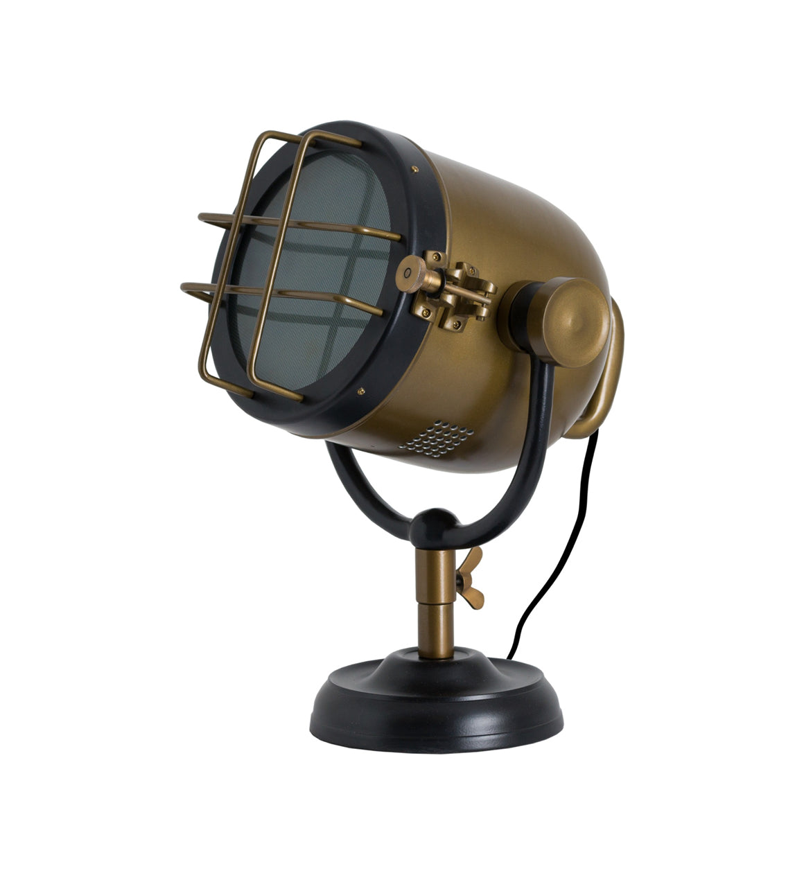 Black & Brass Spotlight Table Lamp