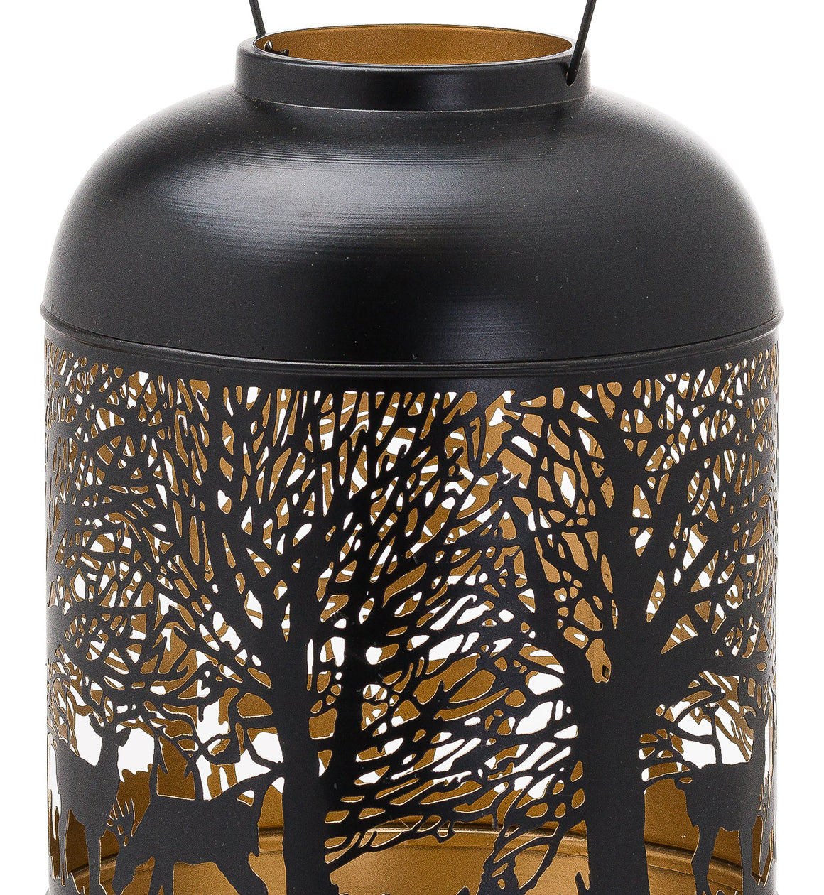 Black & Gold Forest Lantern
