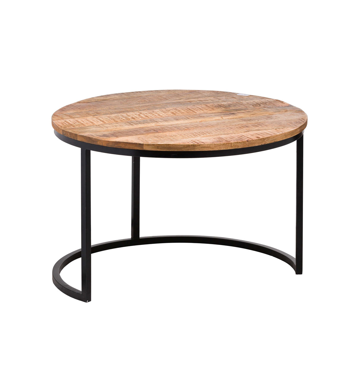 Black Metal and Wood Nest of Tables