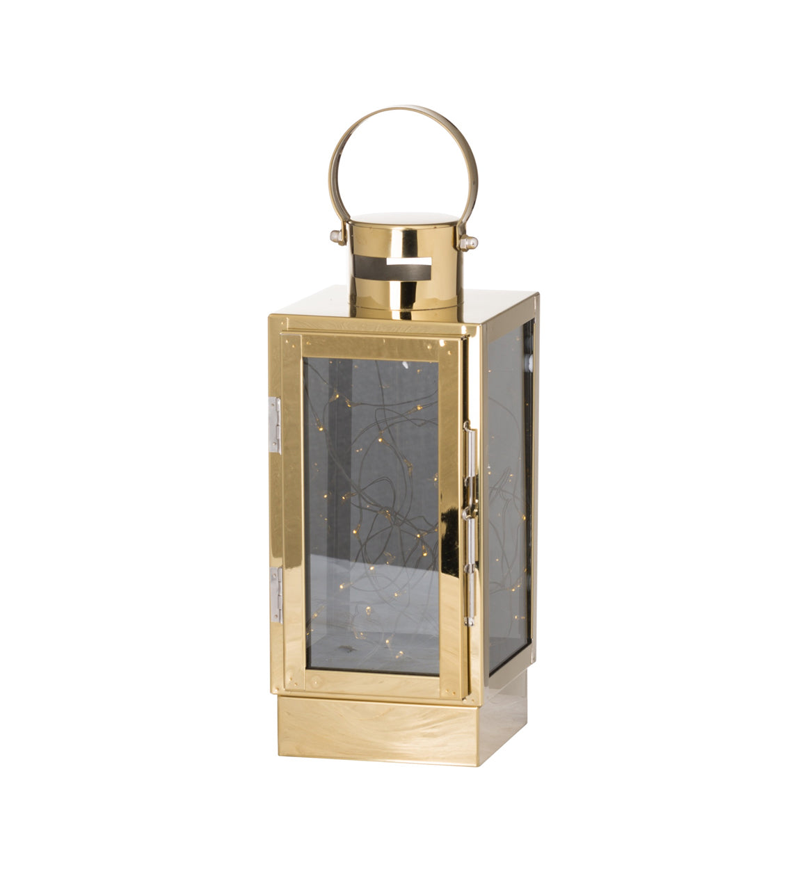 Brass Lantern with Led Micro Lights
