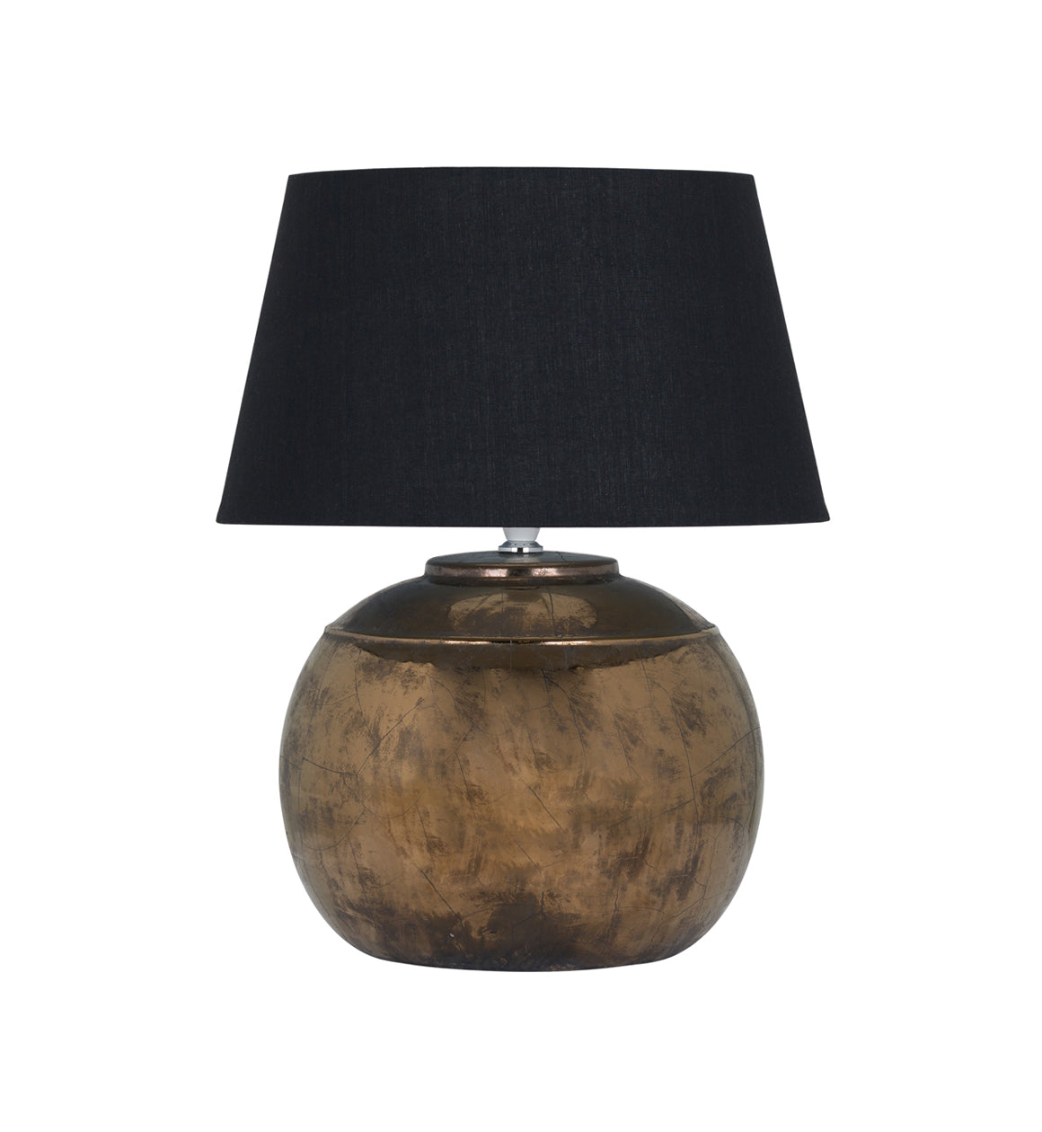 Bronze Metallic Table Lamp with Black Shade