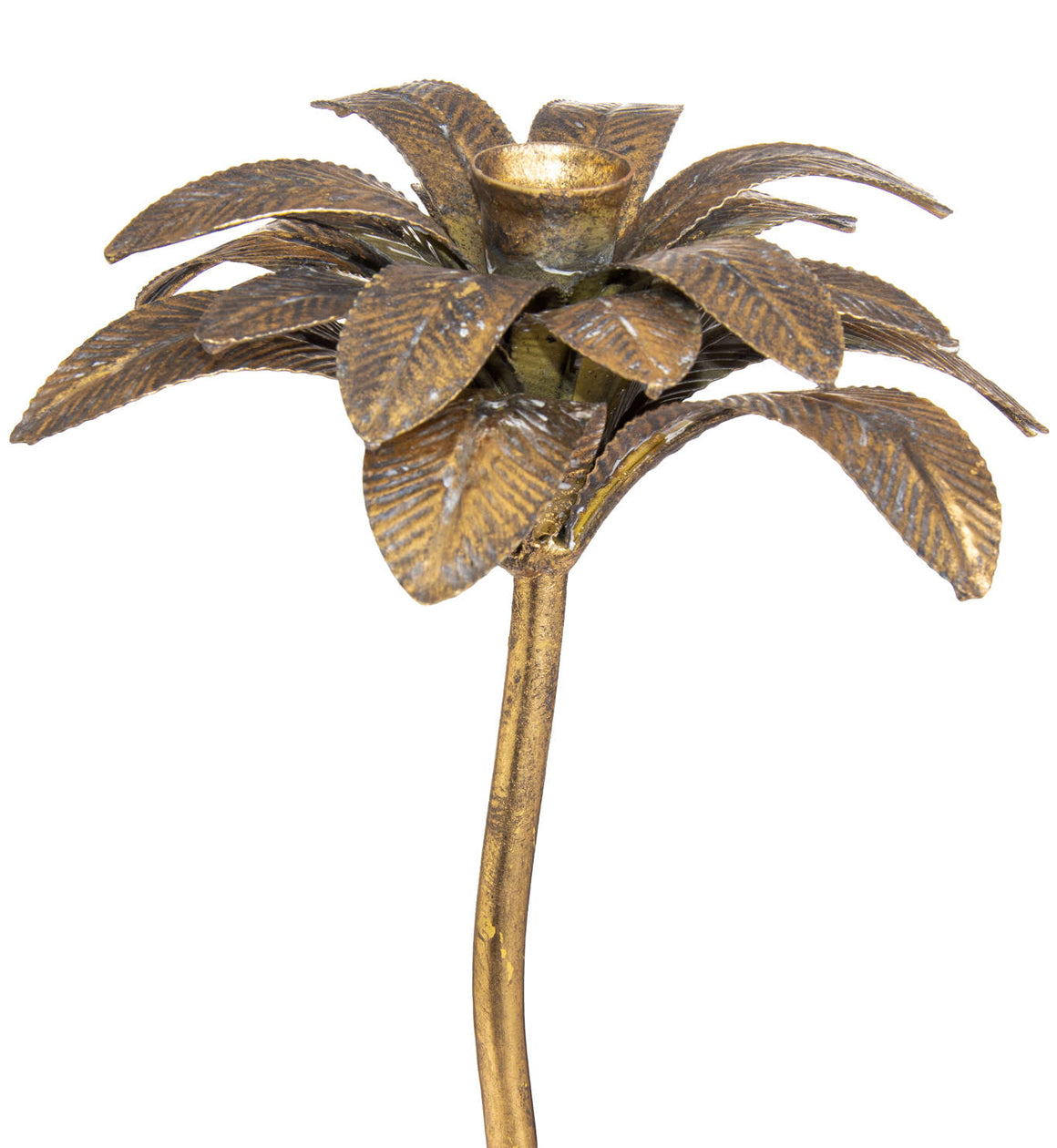 Tall Bronze Palm Tree Candle Holder