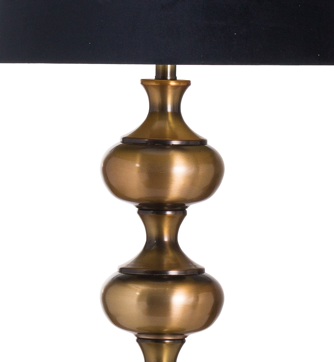 Bronze Stacked Table Lamp with Black Shade