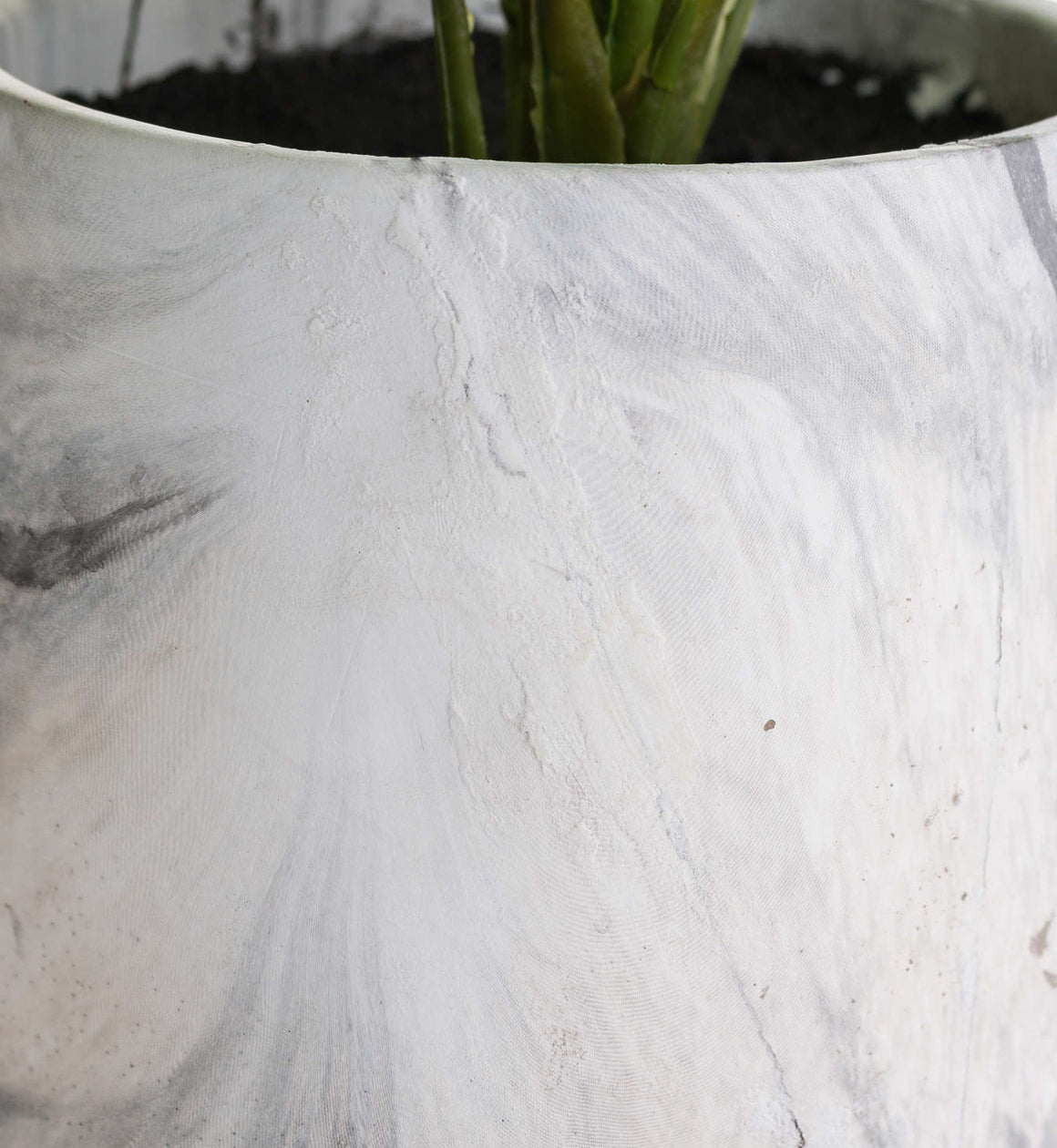 Dieffenbachia Faux Plant in Marble Pot
