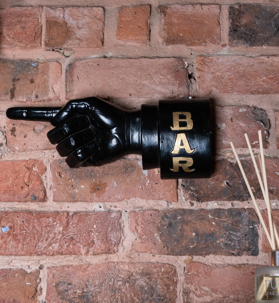 Direction To The Bar With Pointing Hand