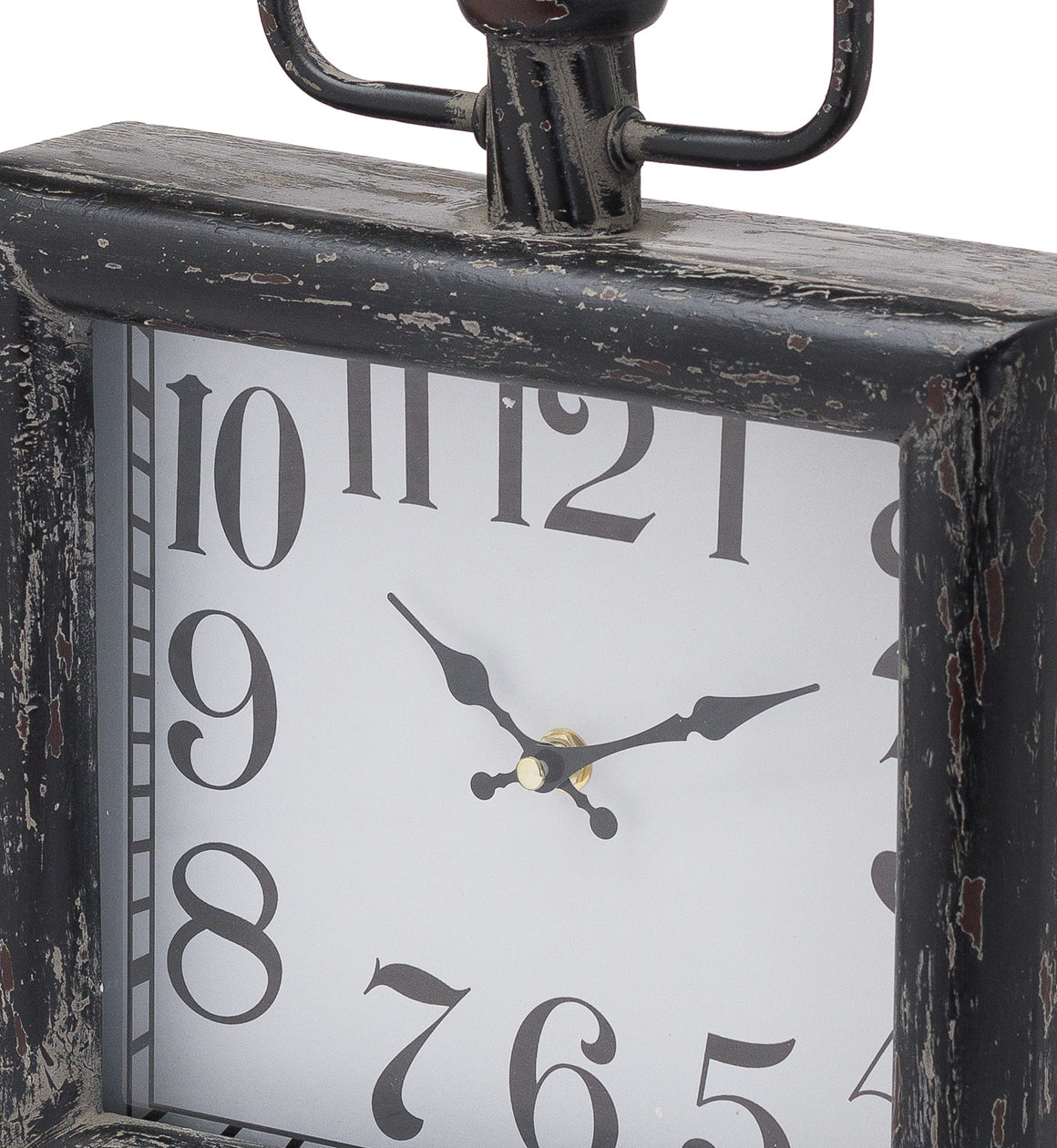 Distressed Black Mantel Clock