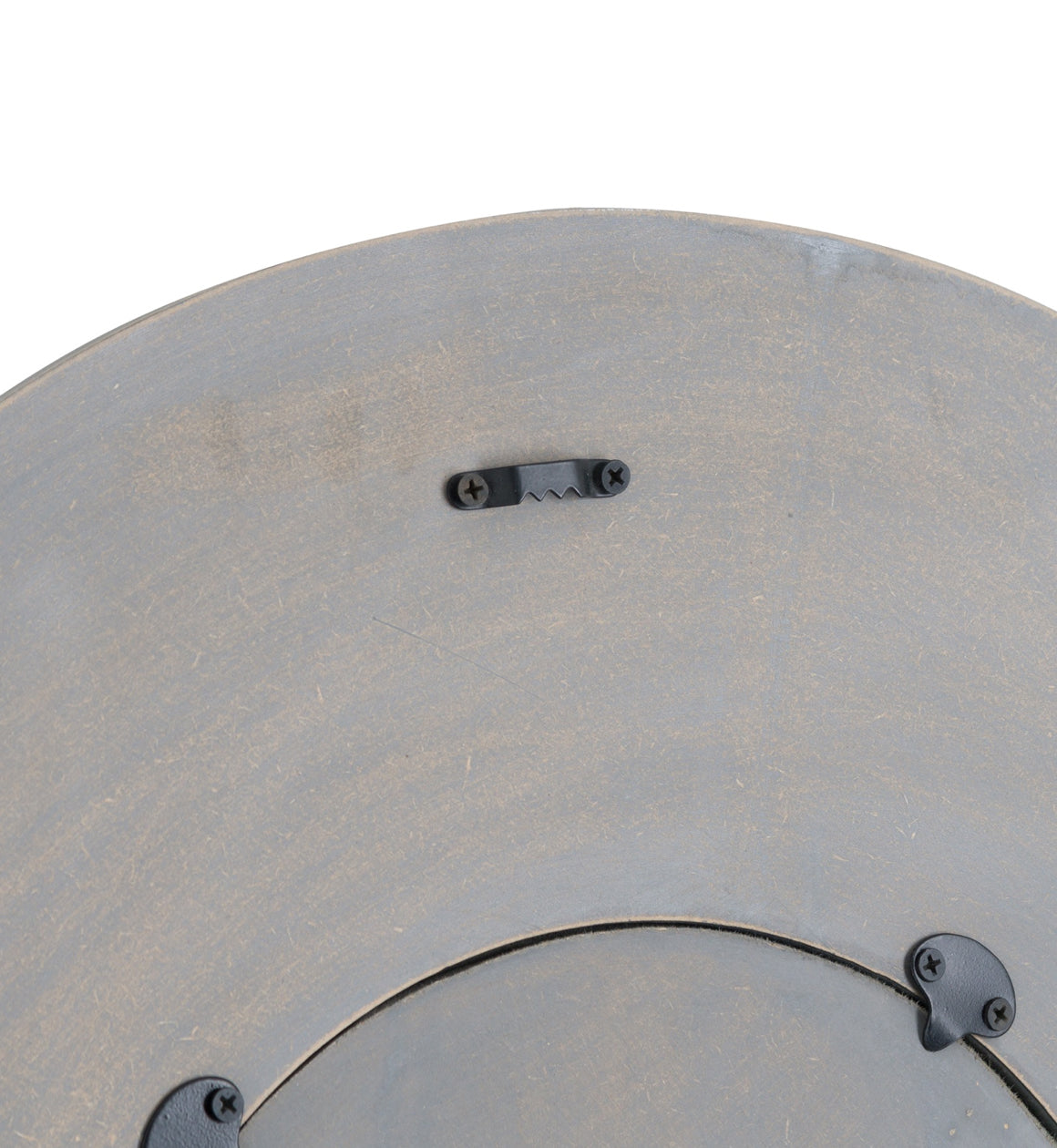 Distressed Grey Round Wall Mirror