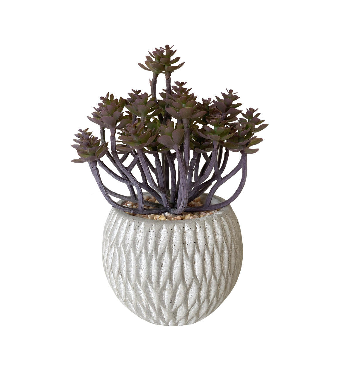 Faux Plant in Concrete Pot