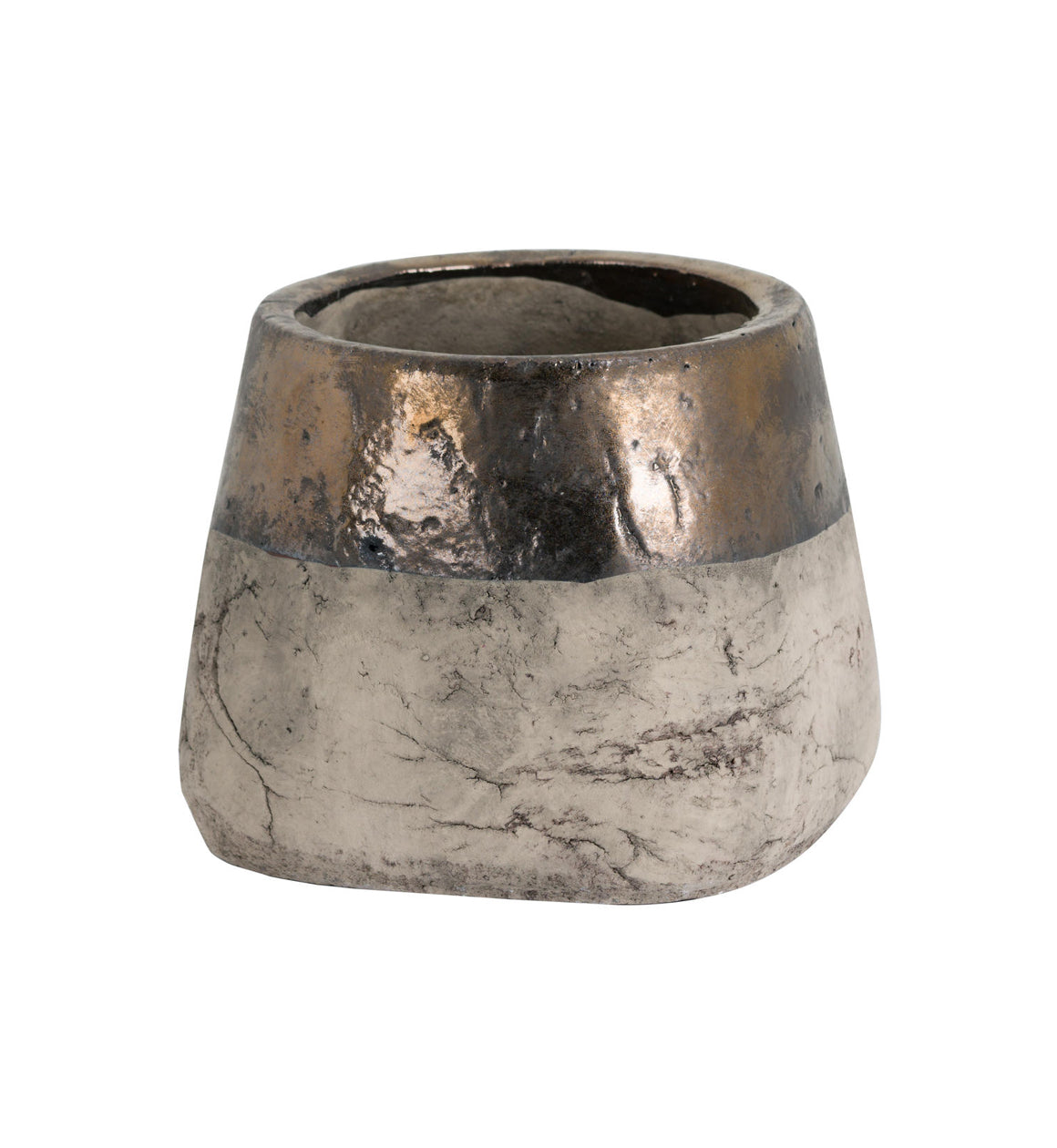 Gold Dipped Stone Planter