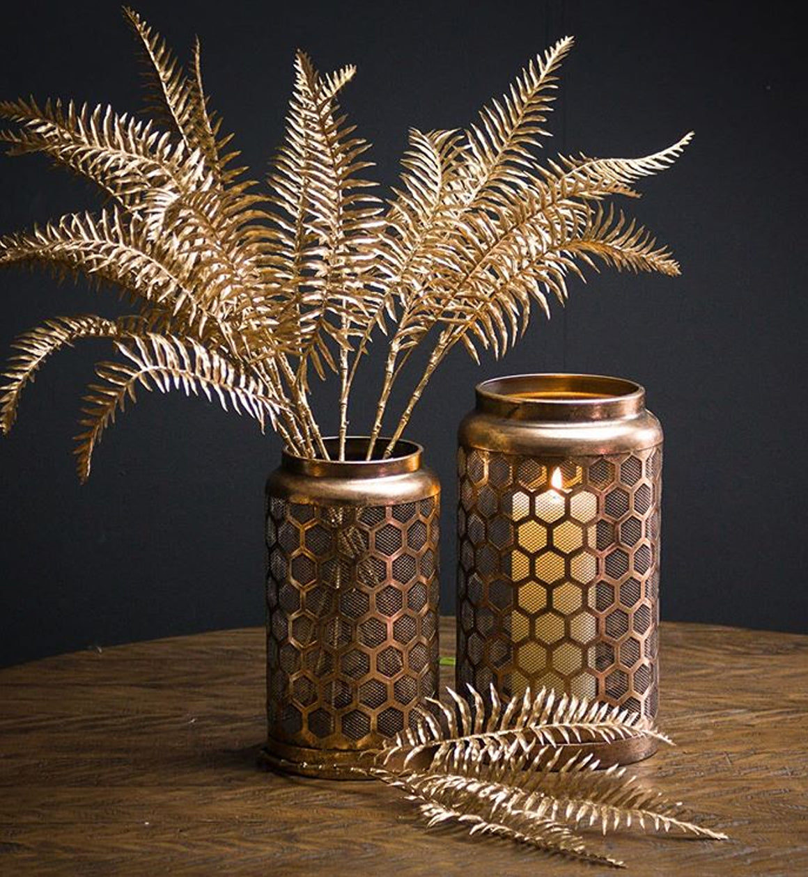 Gold Honeycomb Lantern