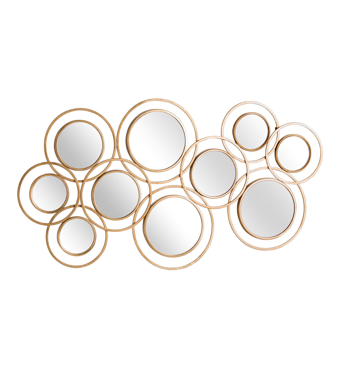 Gold Multi Circles Wall Mirror
