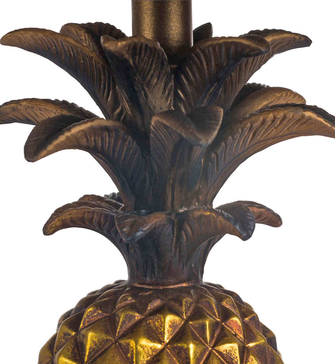 Gold Pineapple Table Lamp with Black Shade