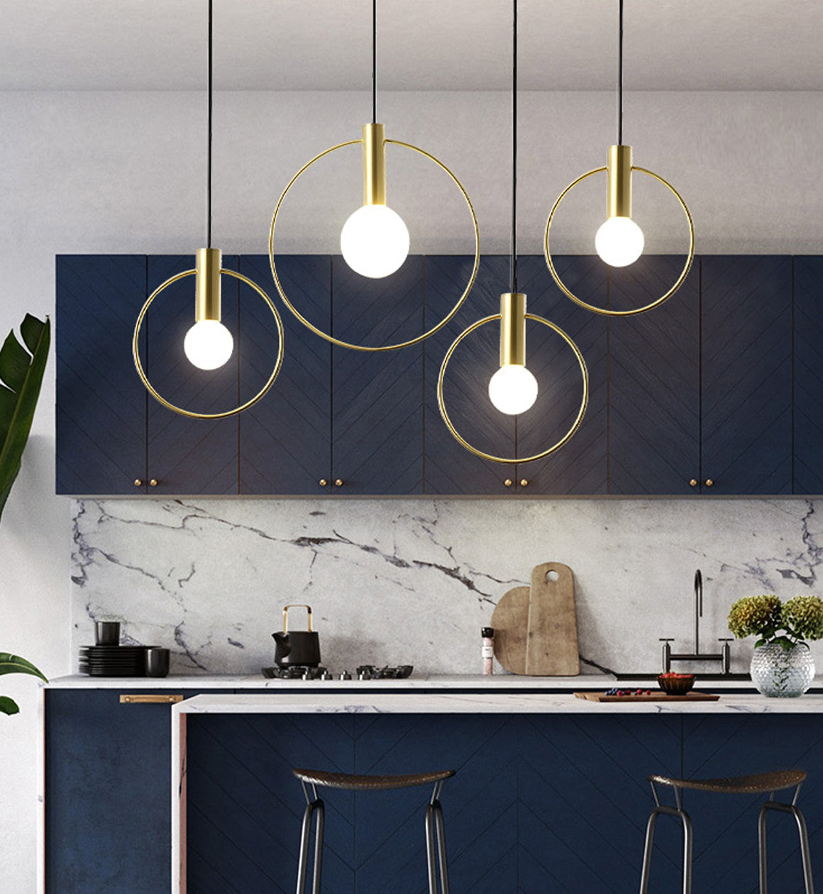 Gold Ring Pendant Light