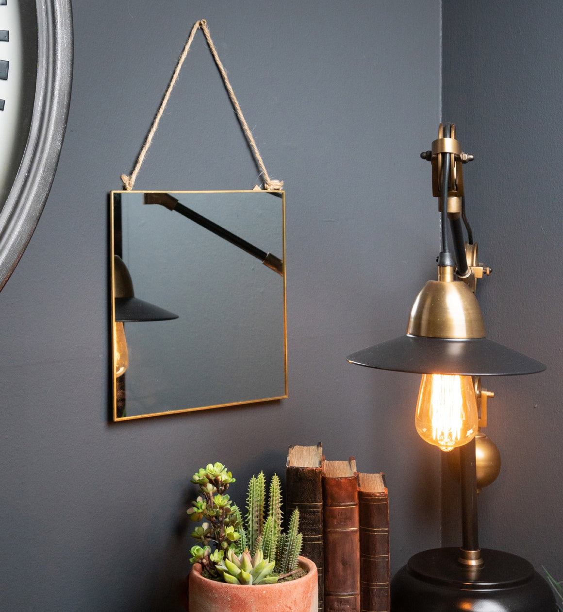 Gold Square Wall Mirror