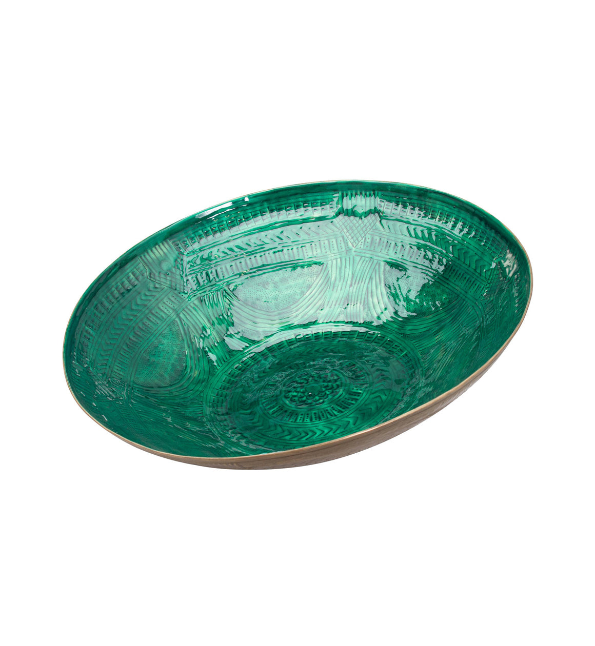 Green and Gold Aztec Bowl