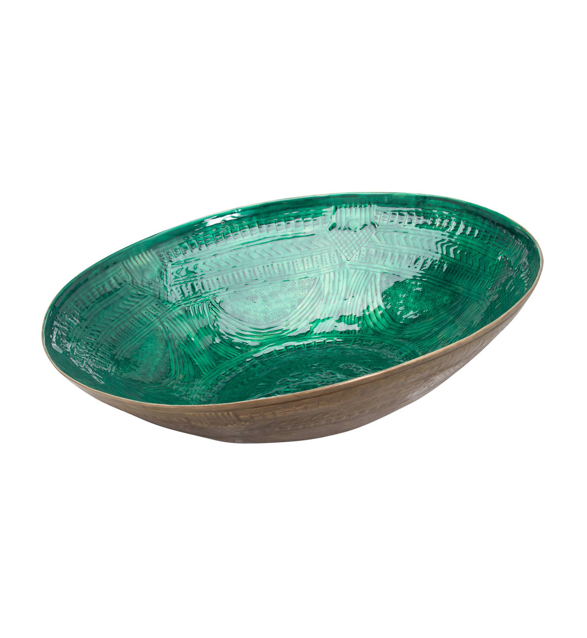 Green and Gold Aztec Bowl