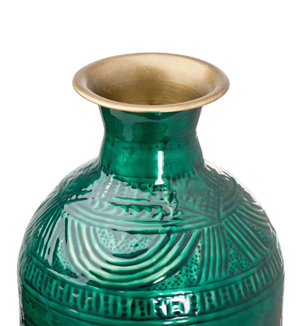 Green and Gold Aztec Vase