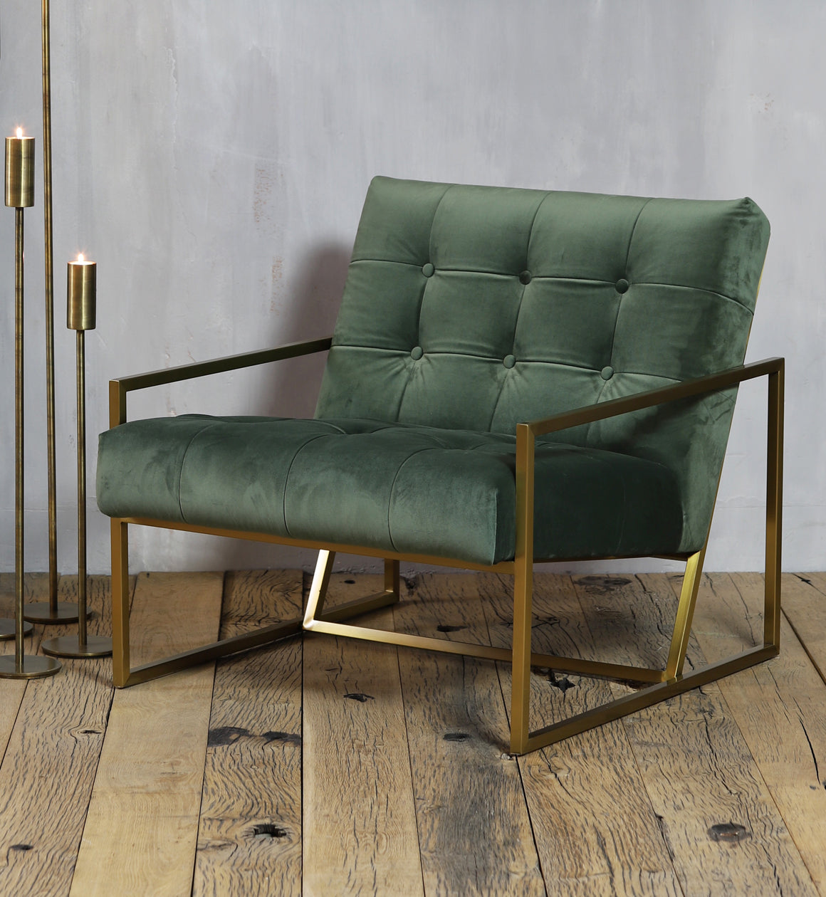 Green Velvet Armchair
