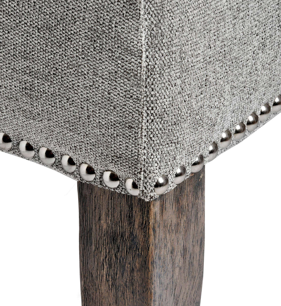 Grey Button Back Dining Chair With Metal Ring