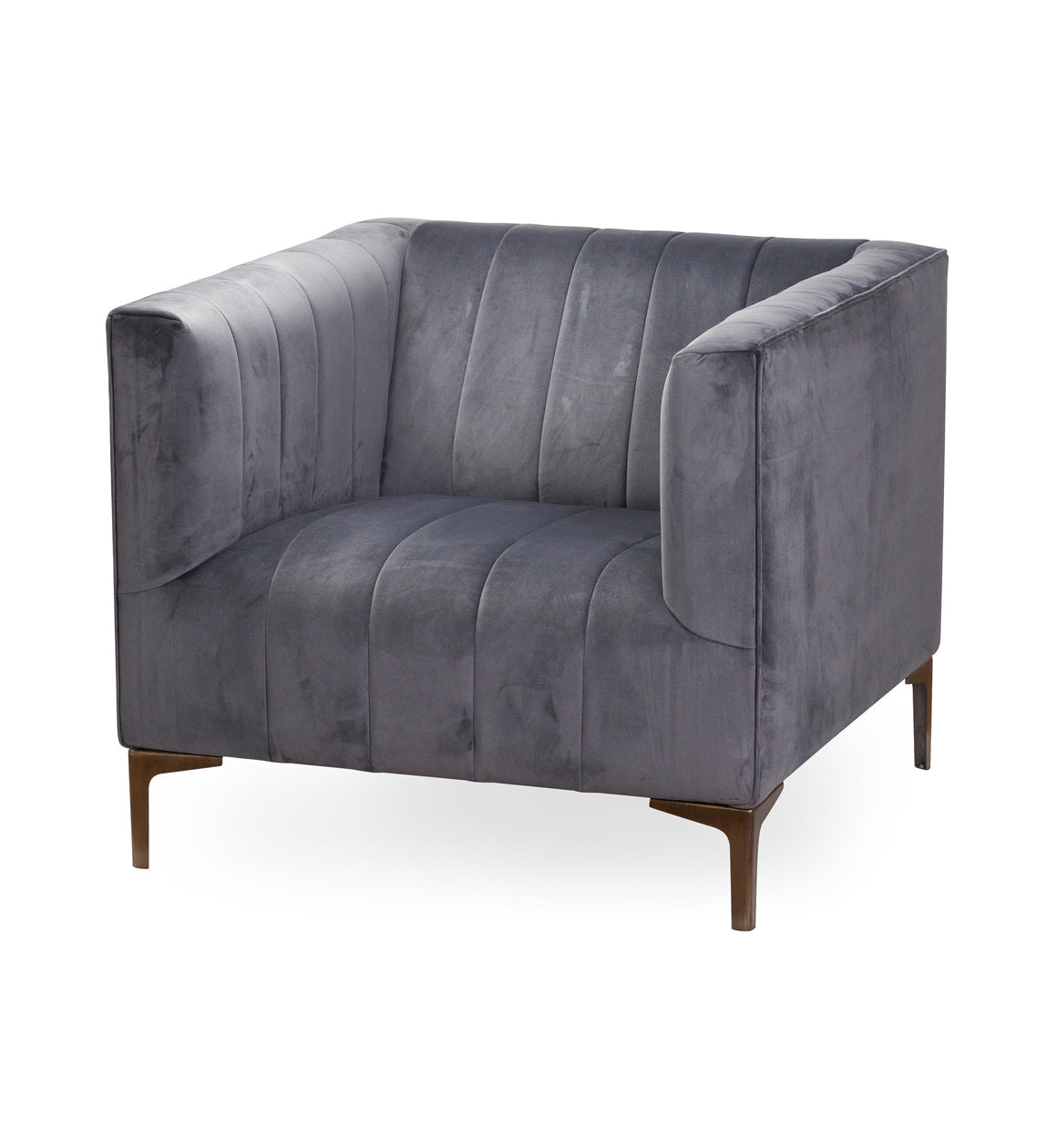 Grey Velvet Armchair