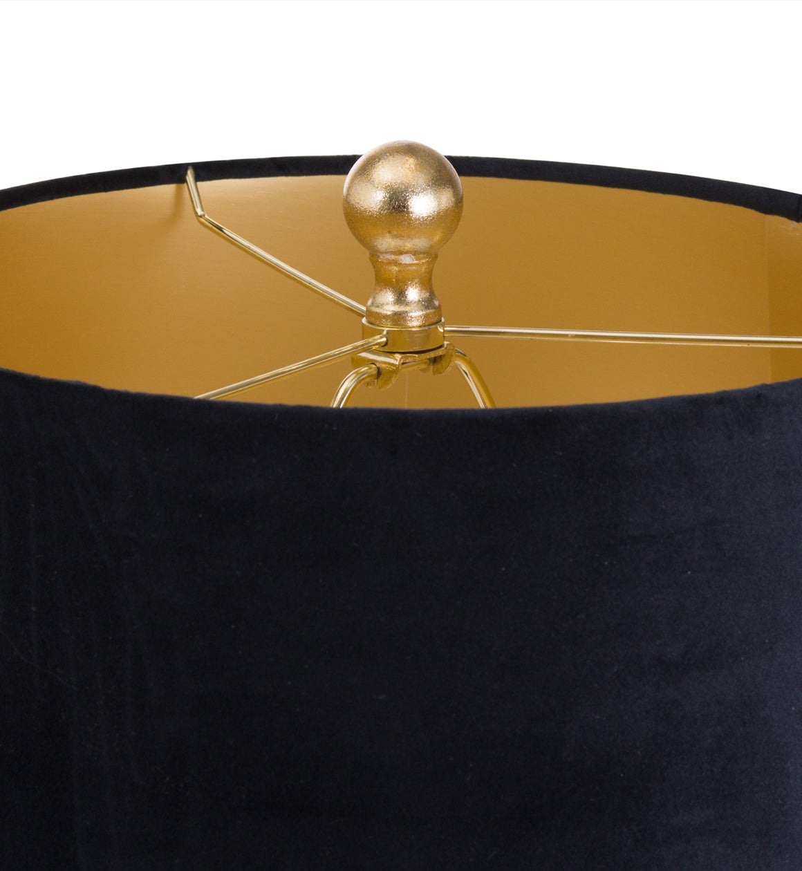 Hammered Gold Table Lamp with Black Shade