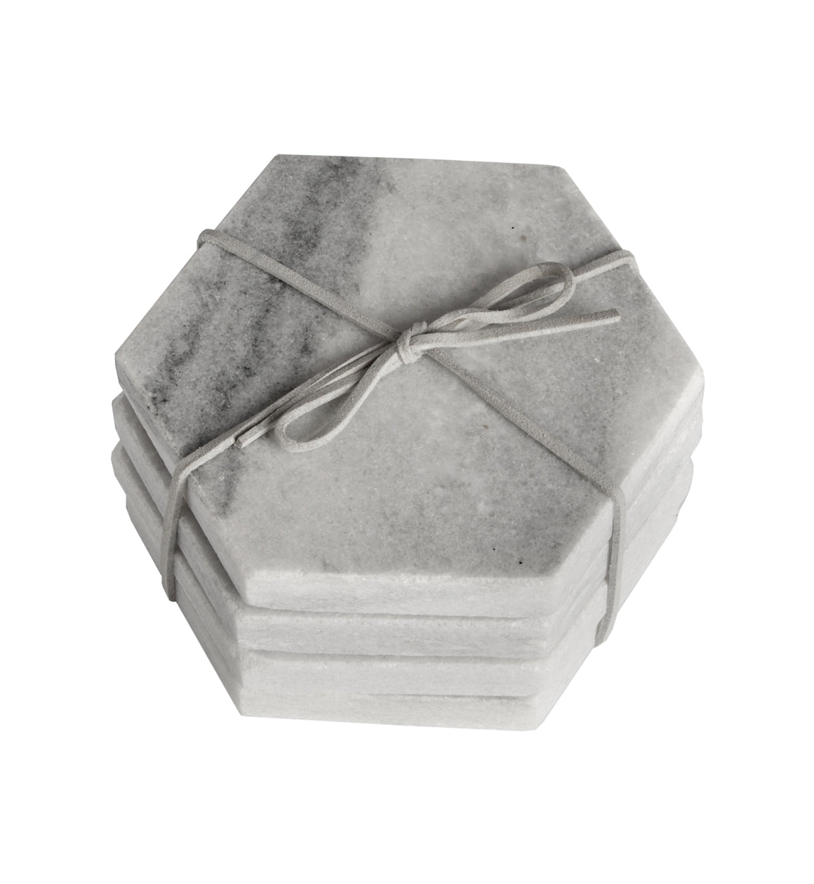 Hexagonal Grey Marble Coasters Set of Four