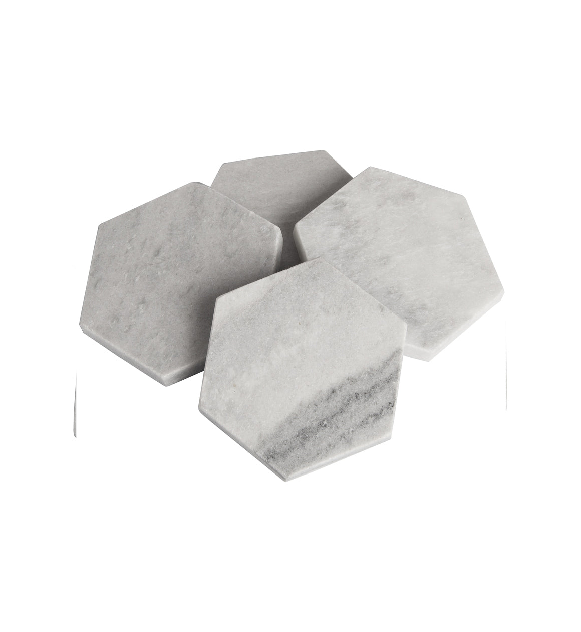 Hexagonal Grey Marble Coasters Set of Four