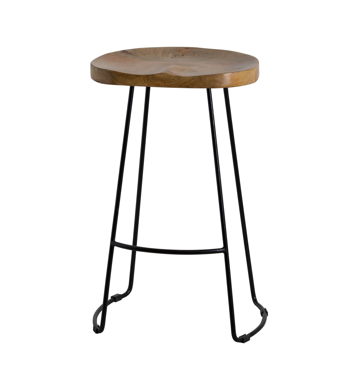 Industrial Wooden Top Bar Stool