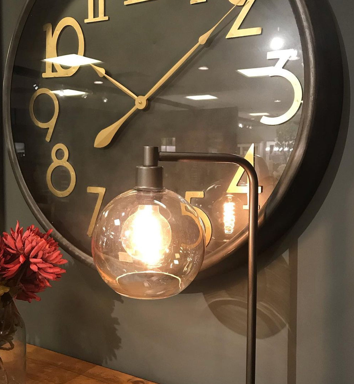 Large Black and Gold Wall Clock