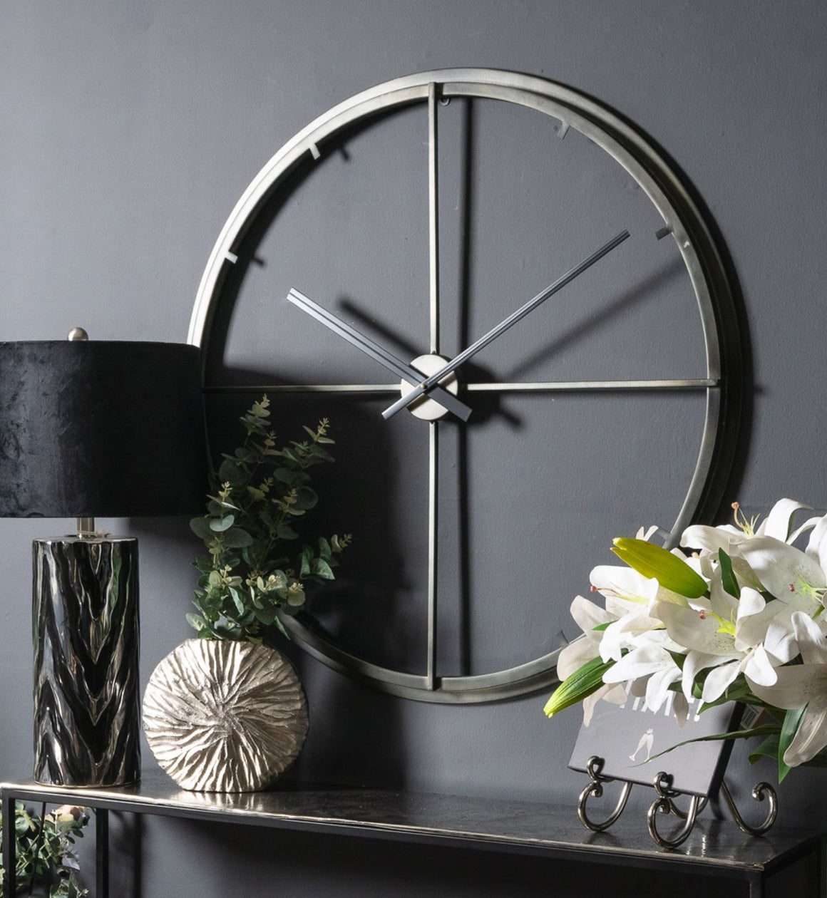 Large Black Skeleton Wall Clock