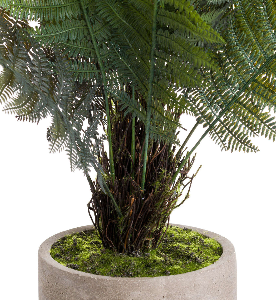 Large Faux Fern Grass in Stone Pot