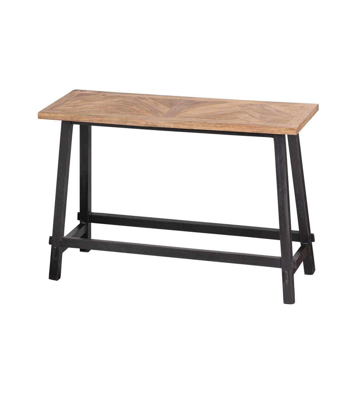 Mango Wood and Black Console Table