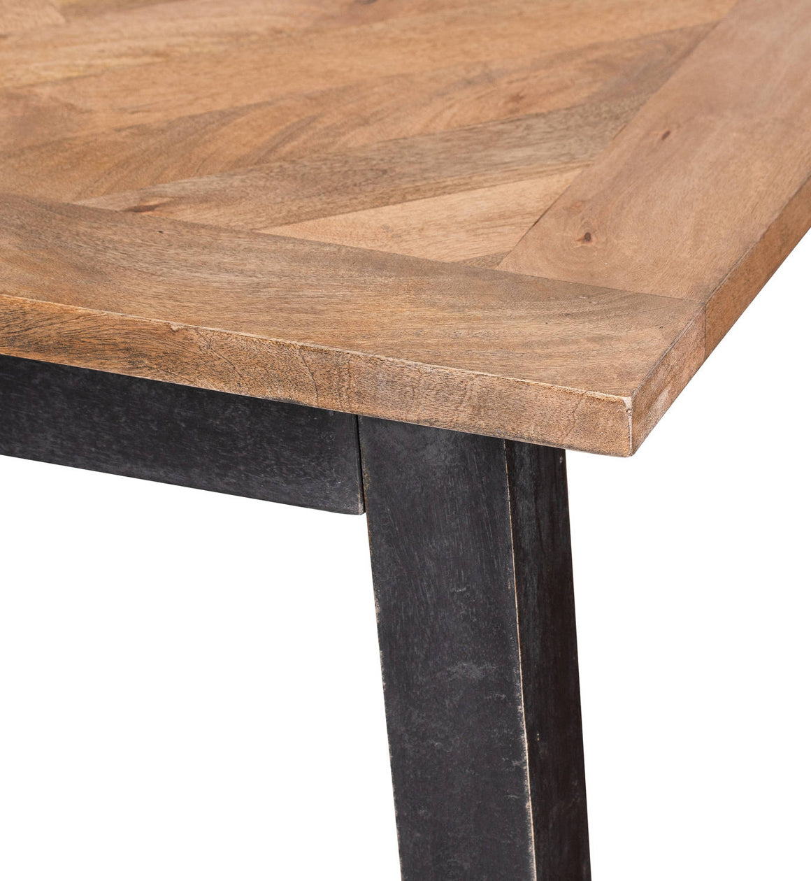 Mango Wood and Black Dining Table