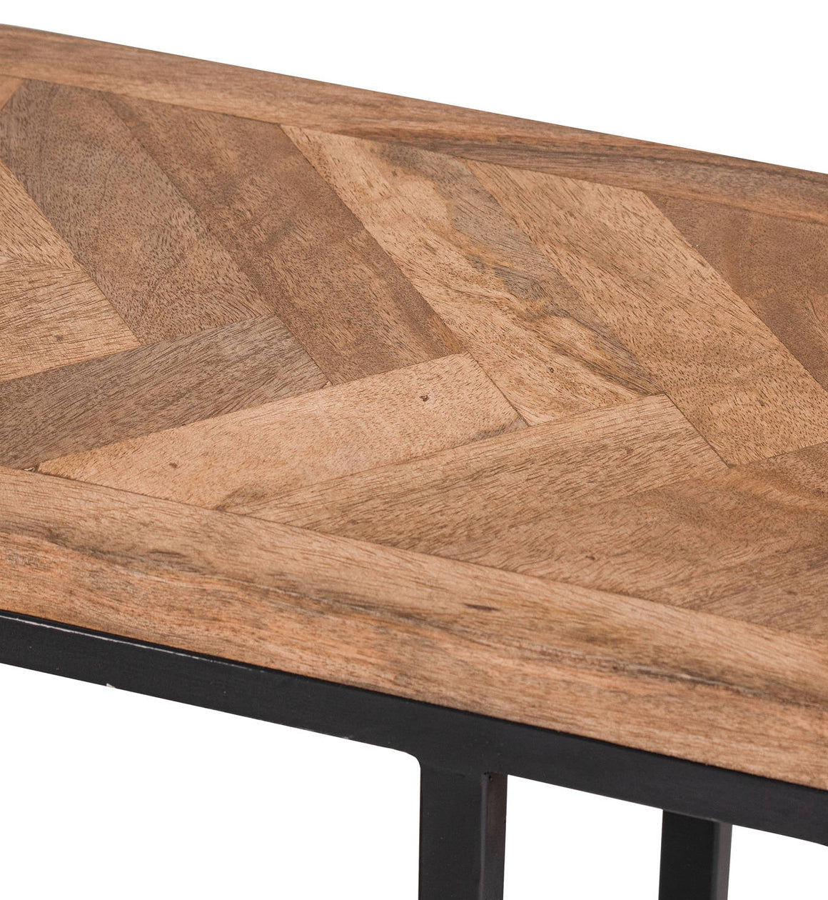 Mango Wood and Black Sofa Table