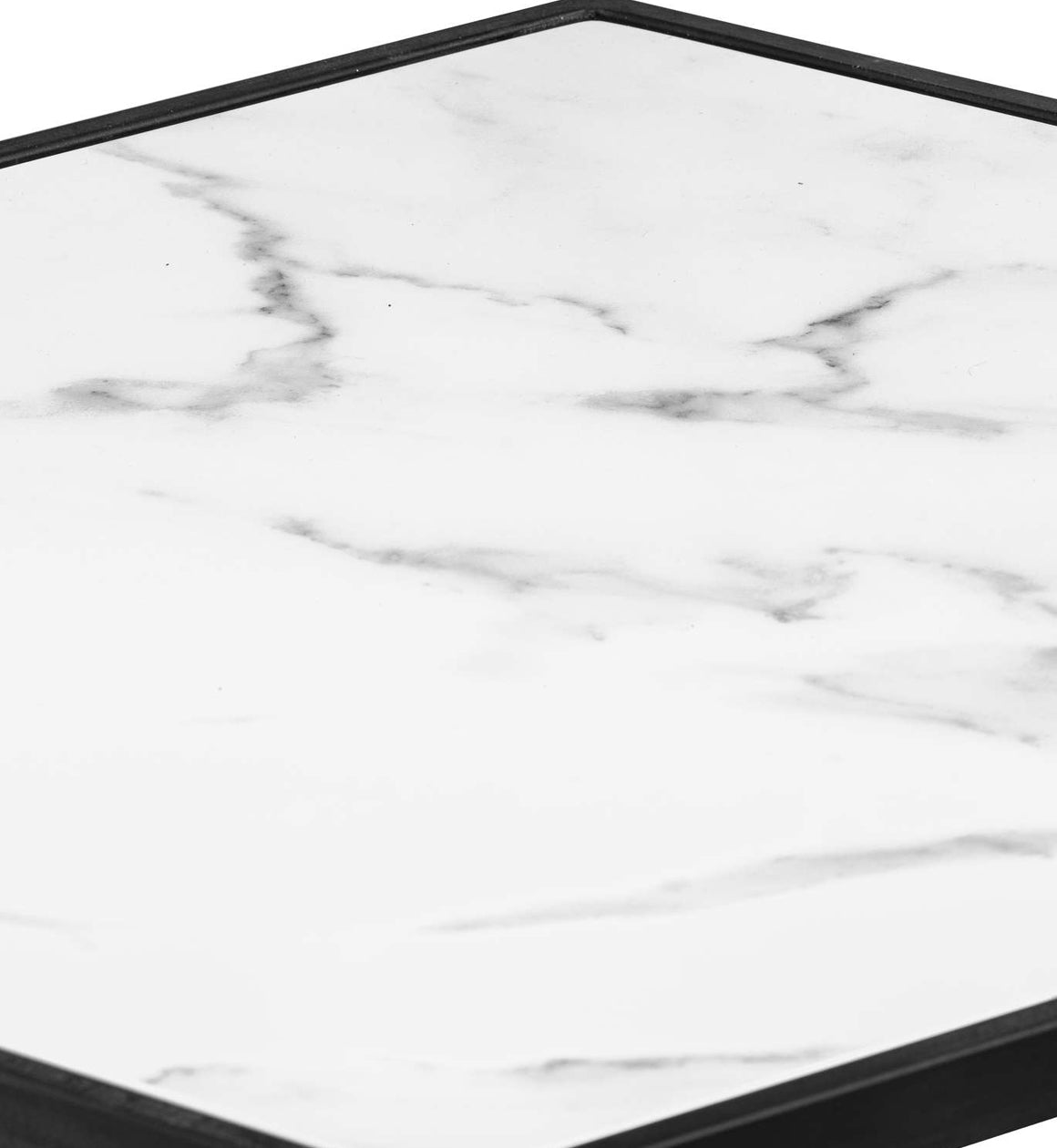 Marble and Grey Frame Side Table