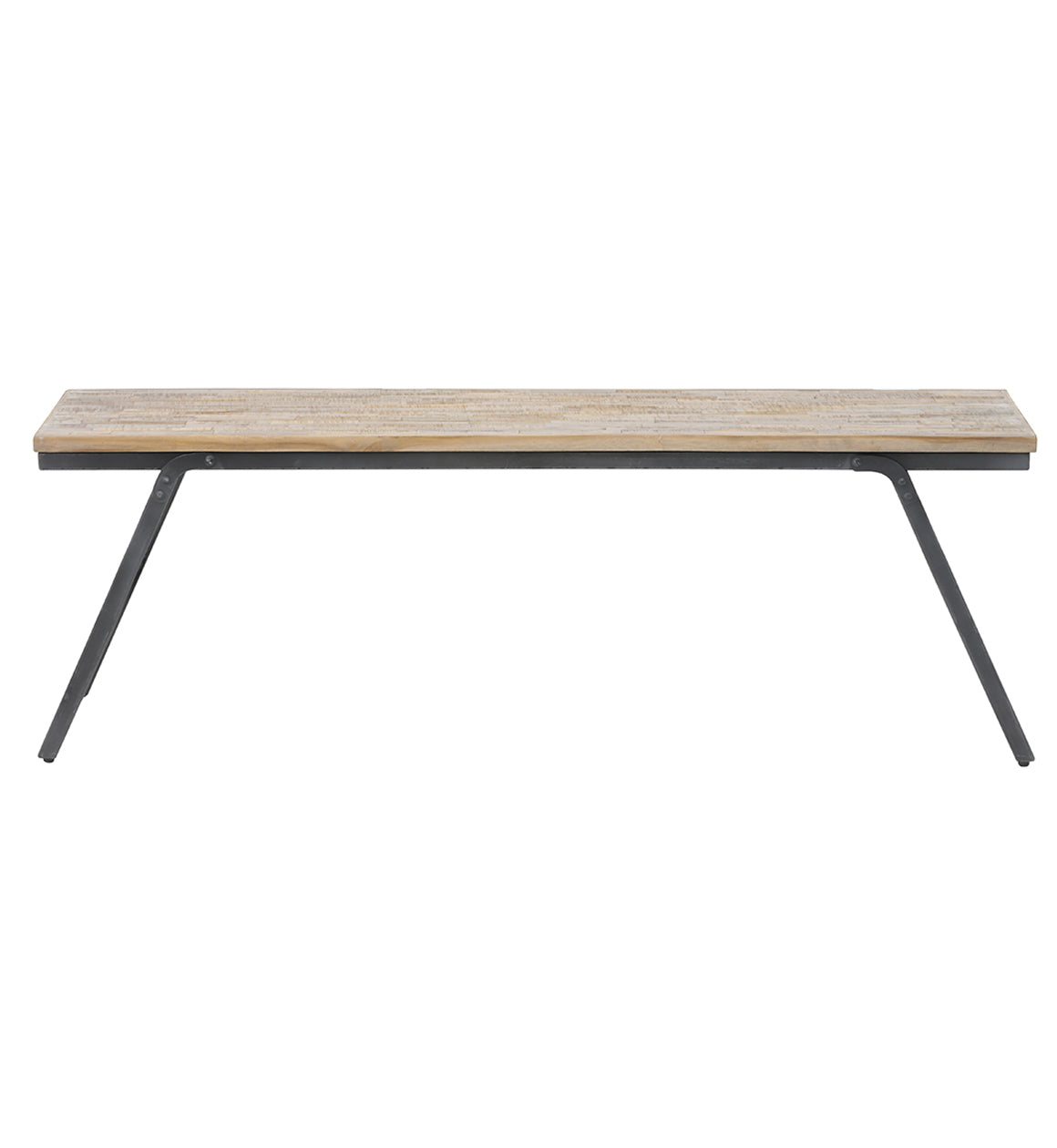 Metal Grey and Wooden Bench