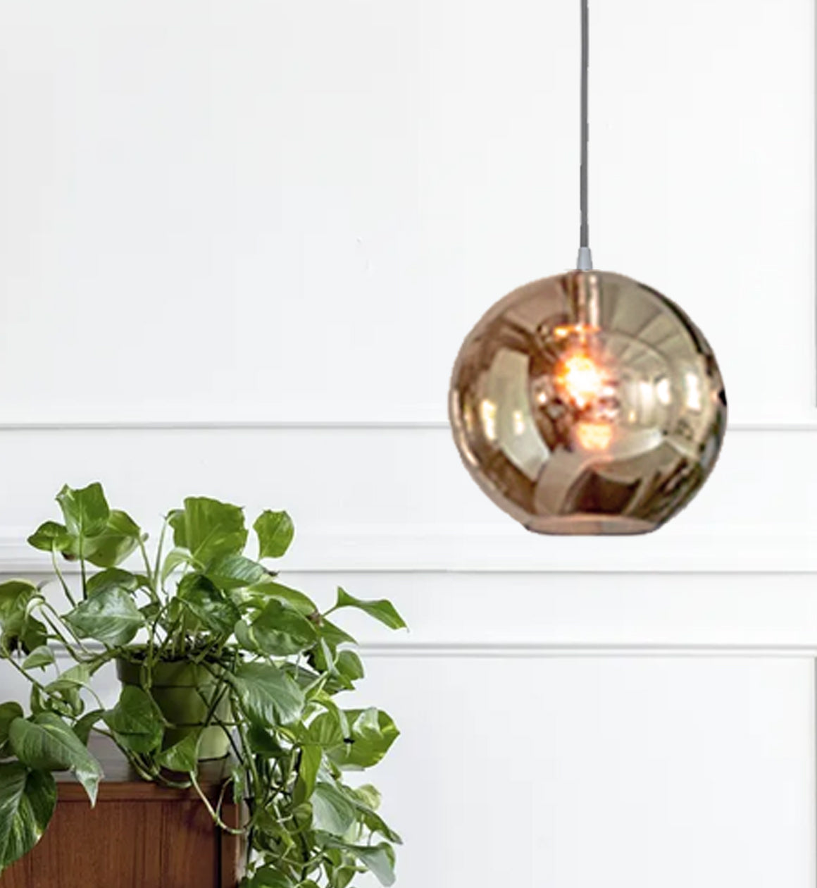 Metallic Glass Pendant Light