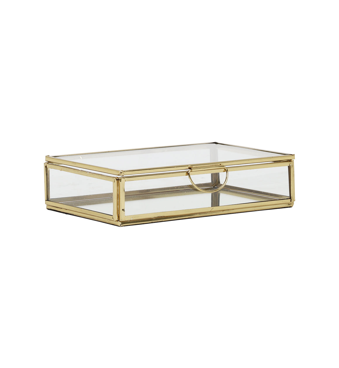 Mirrored Gold and Glass Trinket Jewellery Box