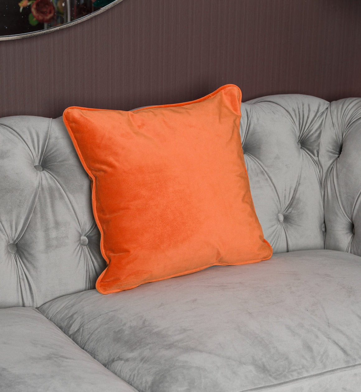 Orange Velvet Cushion