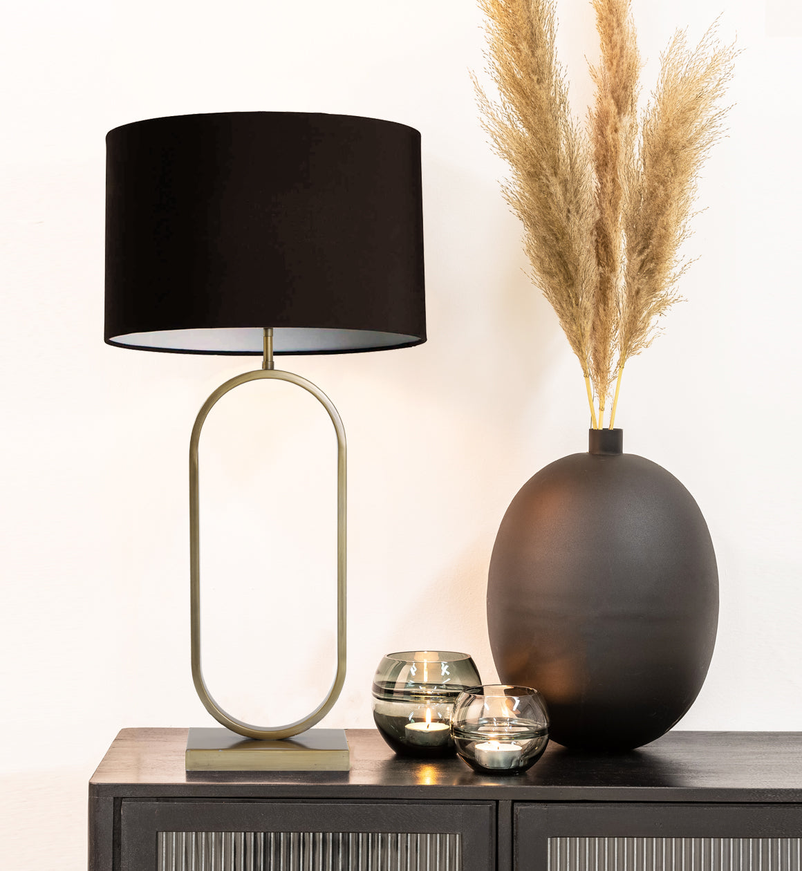 Oversized Bronze Loop Table Lamp