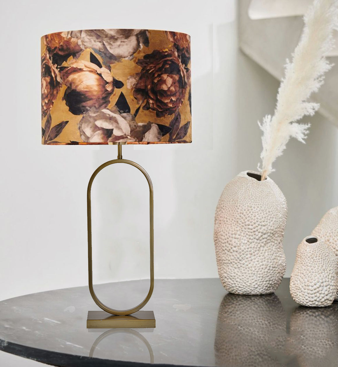 Oversized Bronze Loop Table Lamp
