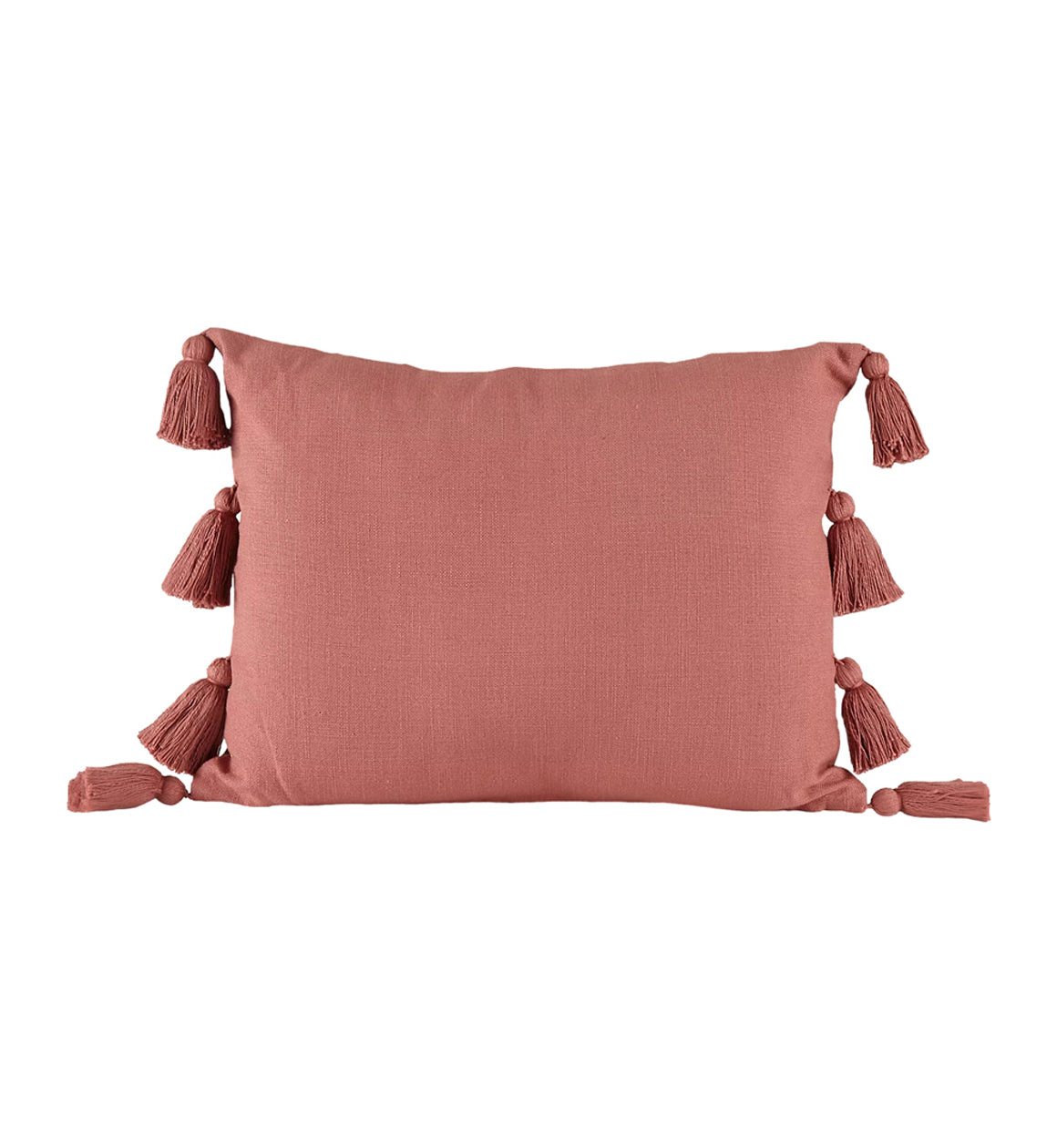 Pink 100% Cotton Tassel Cushion