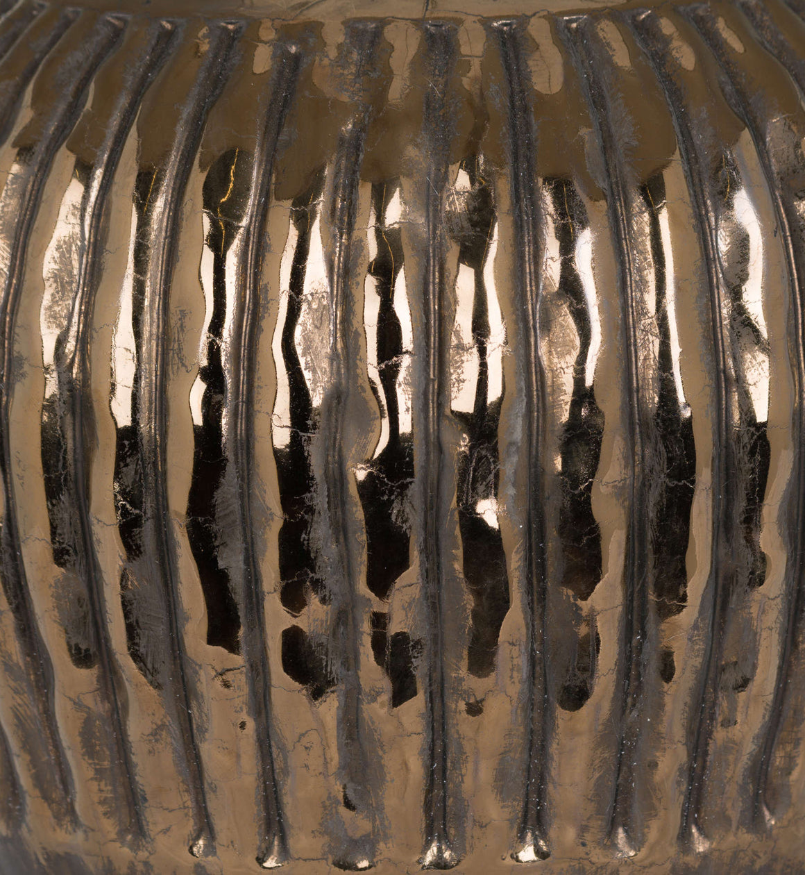 Ribbed Bronze Ceramic Table Lamp with Neutral Shade