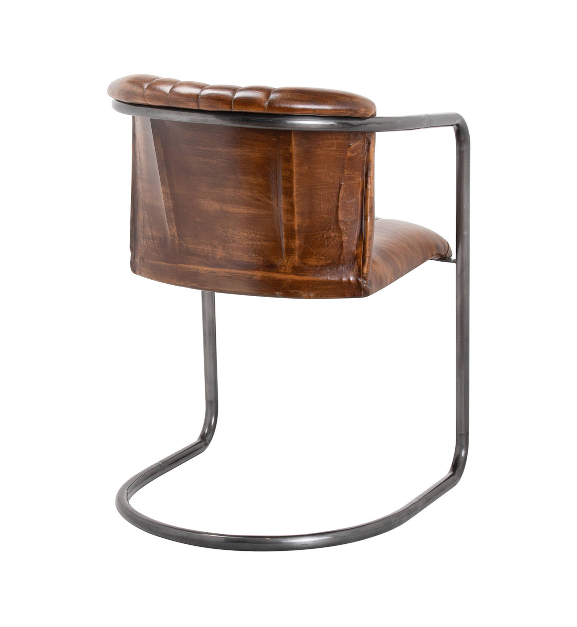 Ribbed Leather Dining Chair