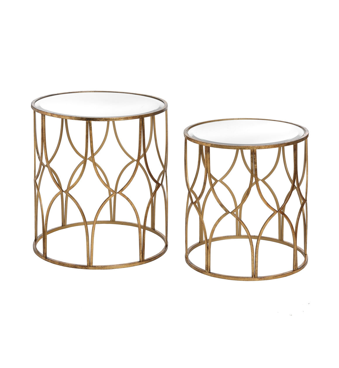 Set Of Two Antique Gold Frame Side Tables